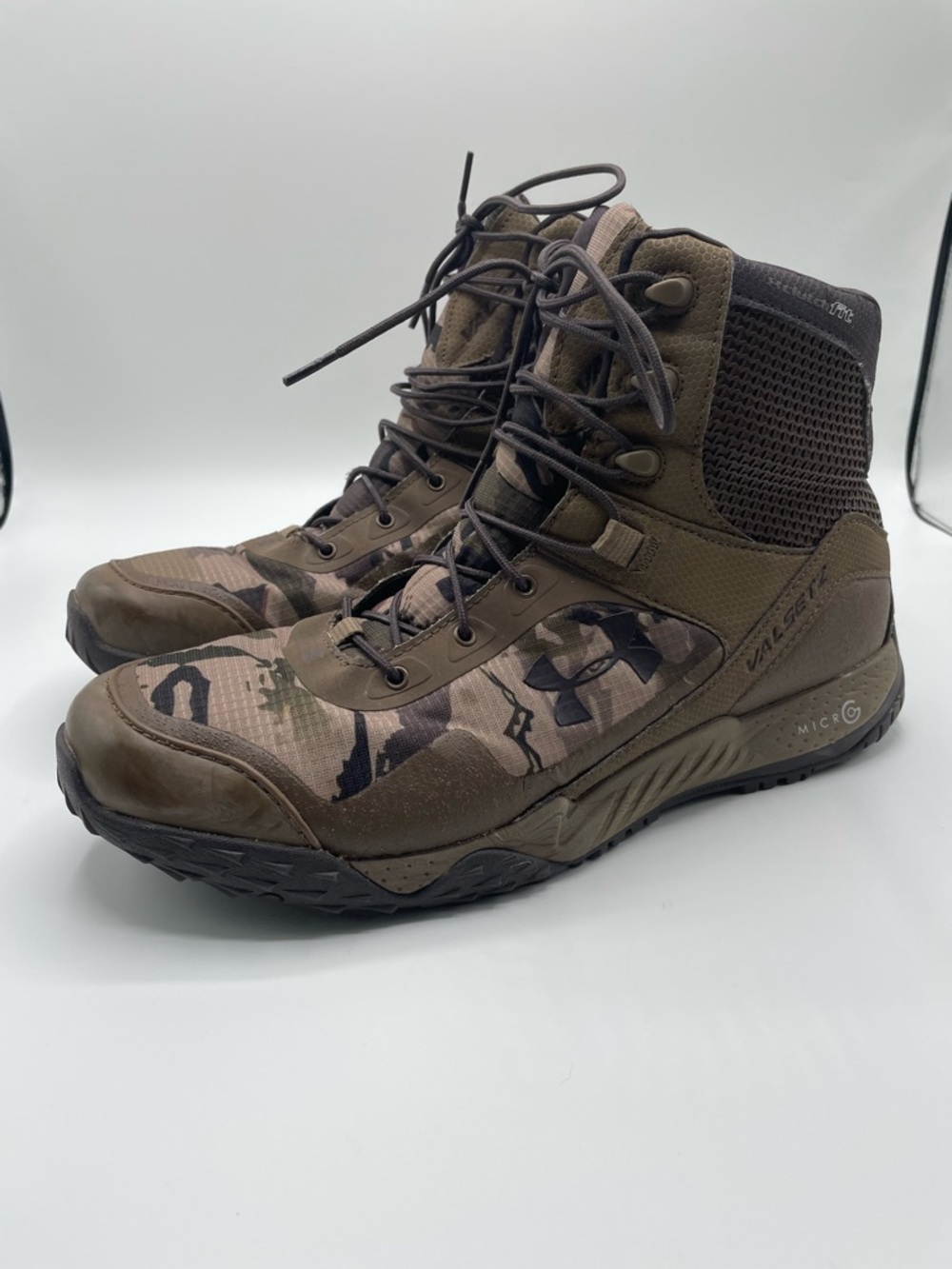 SOLD Under Armour Valsetz Tactical Combat Boots Mens Size 12 Brown Camo Hunting,